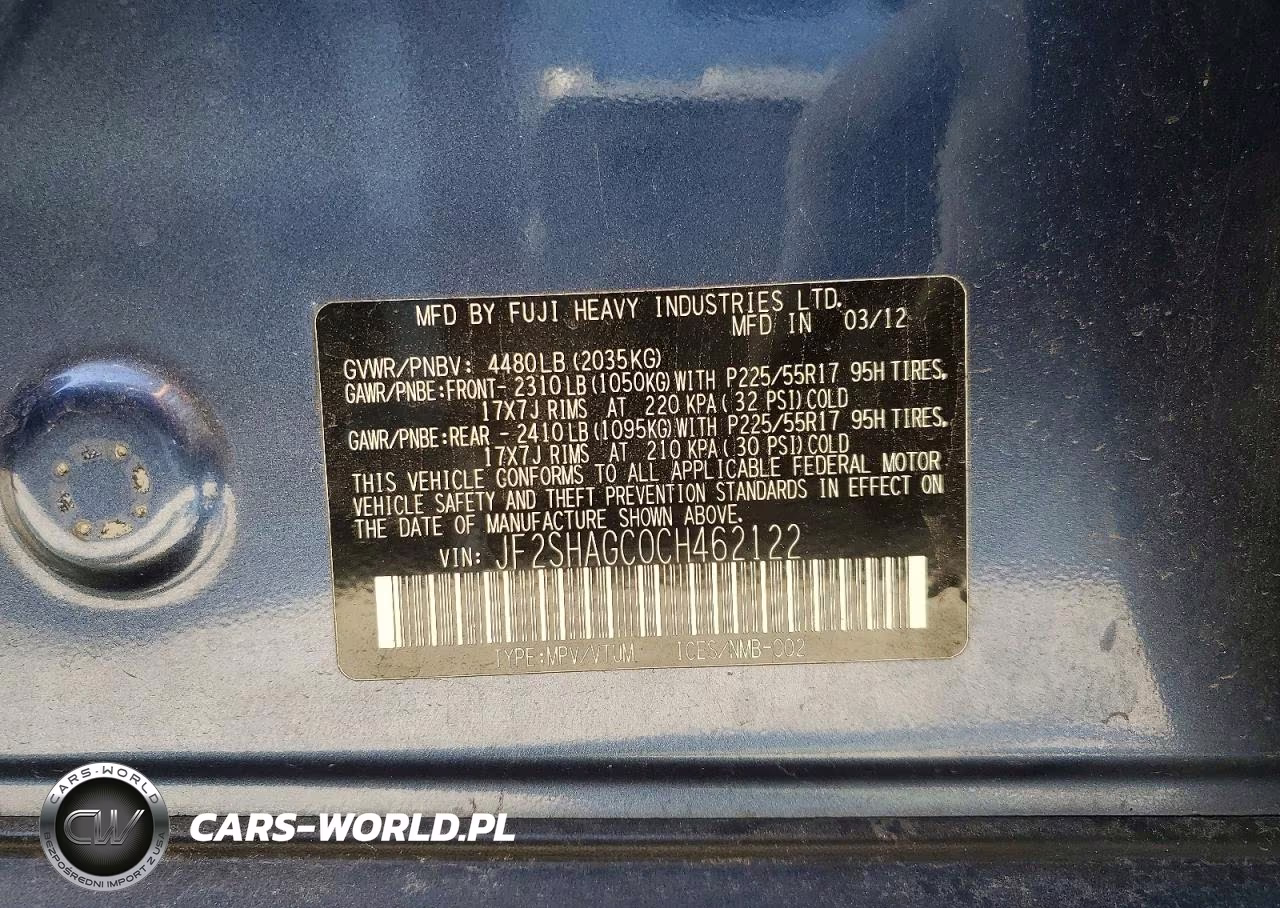 2012 Subaru Forester Touring VIN:JF2SHAGC0CH462122 - 13