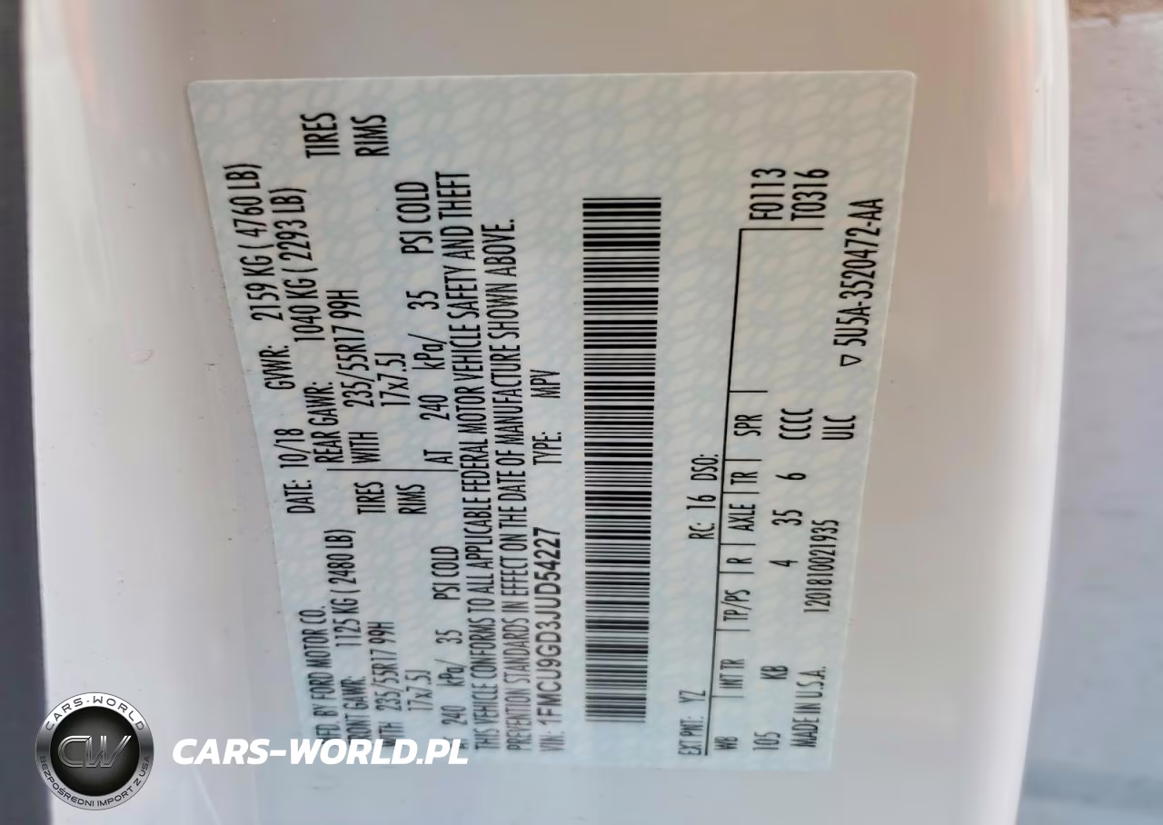 2018 Ford Escape Se VIN:1FMCU9GD3JUD54227 - 13