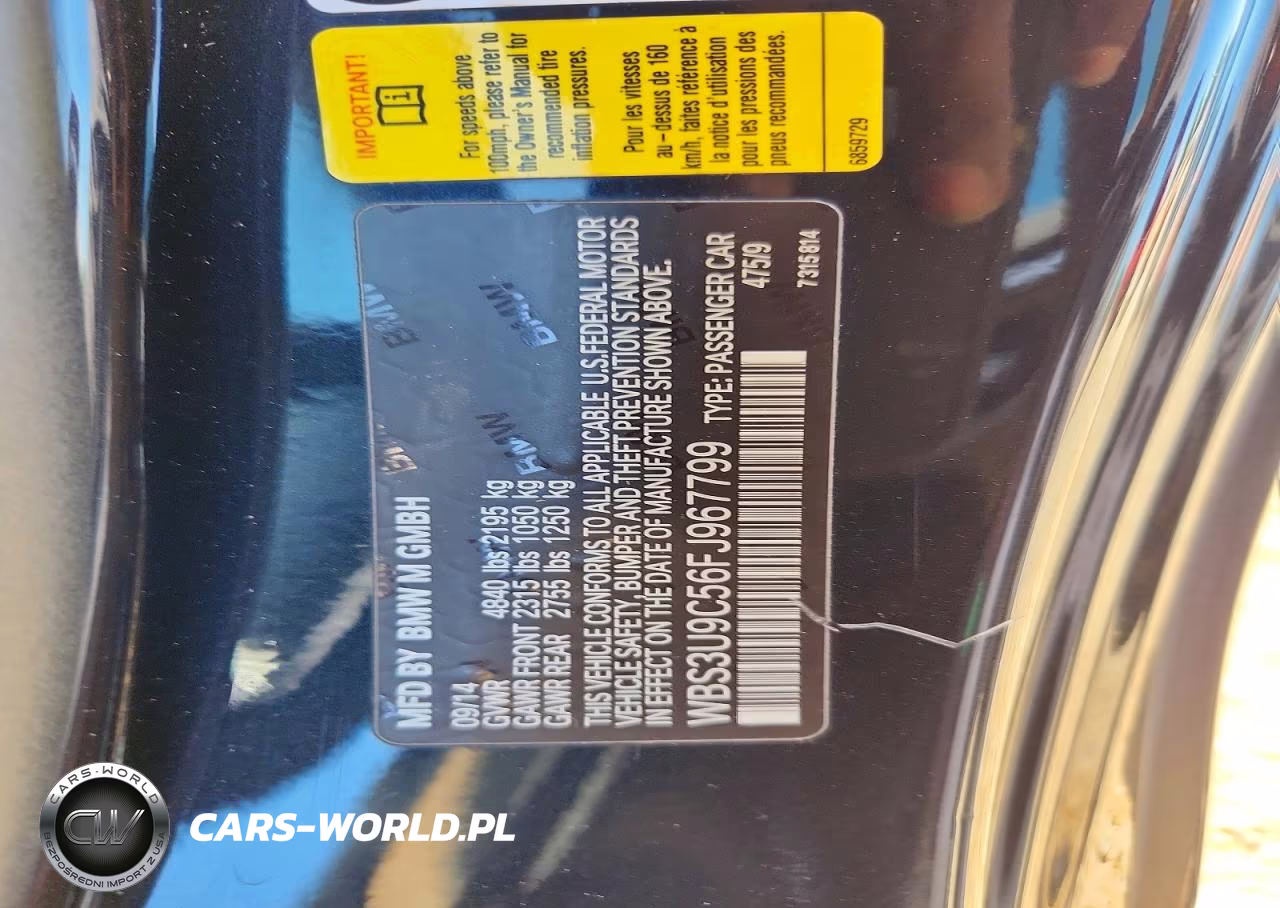 2015 BMW M4 VIN:WBS3U9C56FJ967799 - 12
