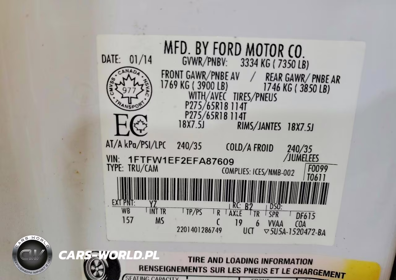 2014 Ford F150 Supercrew VIN:1FTFW1EF2EFA87609 - 13