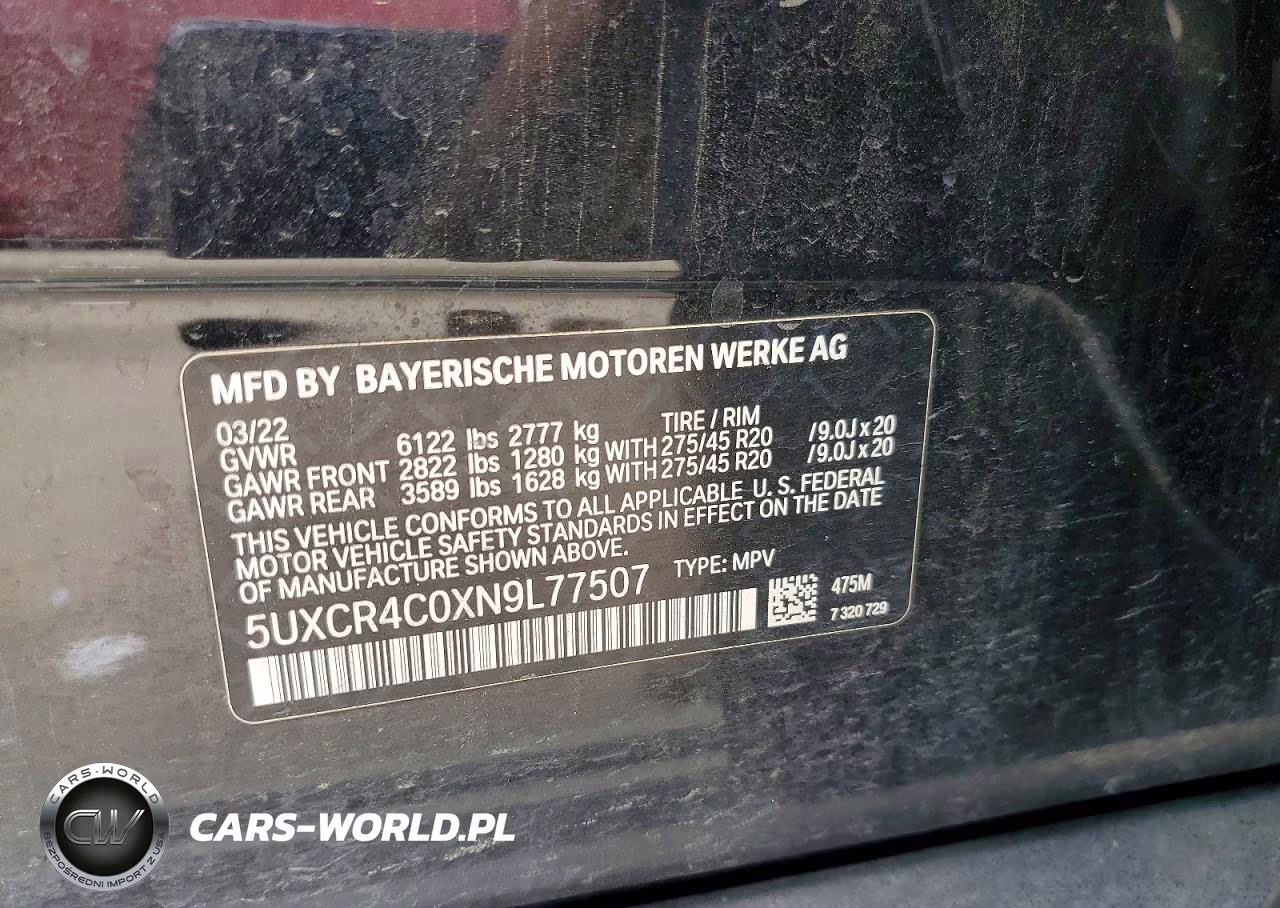 2022 BMW X5 Sdrive 40I VIN:5UXCR4C0XN9L77507 - 14
