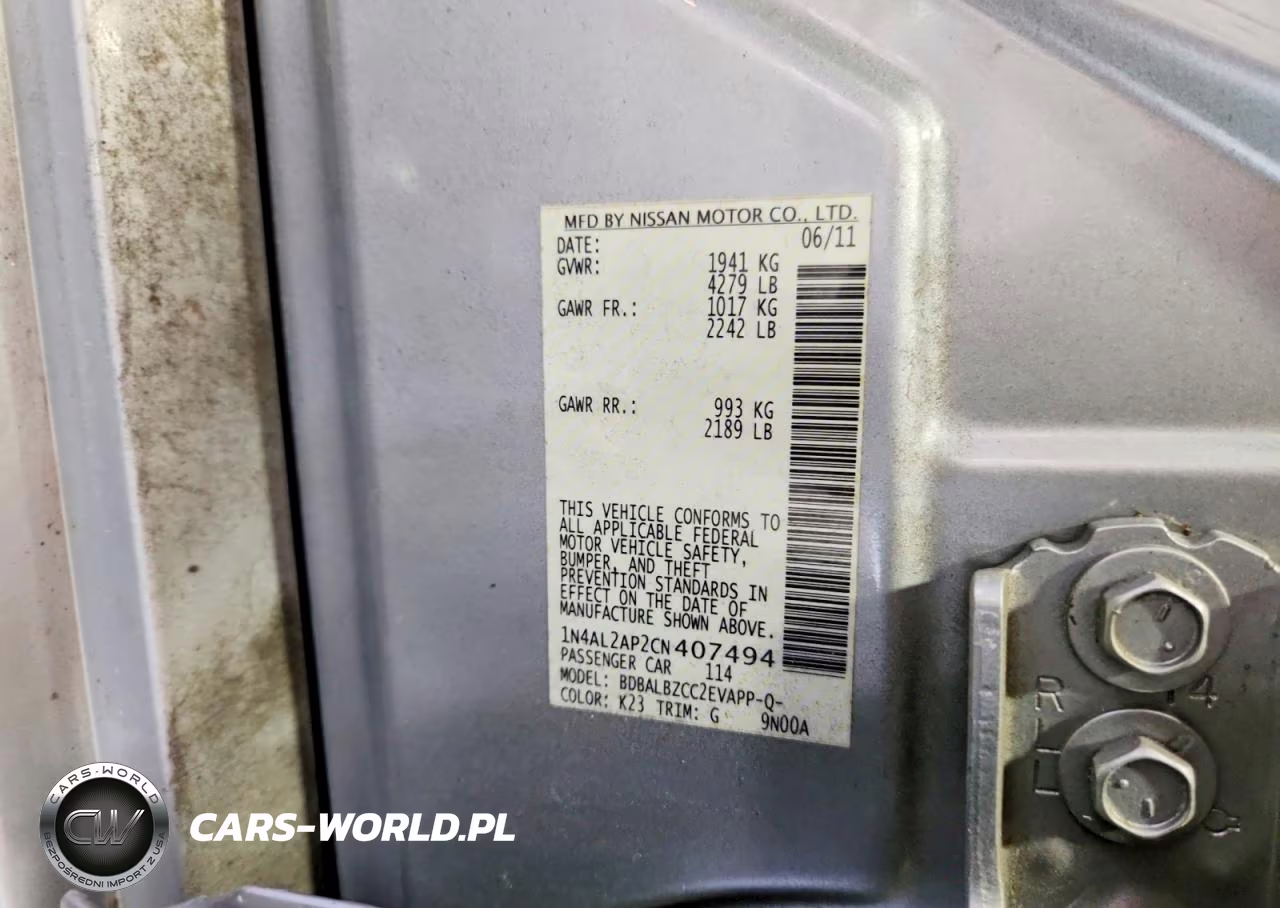 2012 Nissan Altima 2.5 VIN:1N4AL2AP2CN407494 - 12