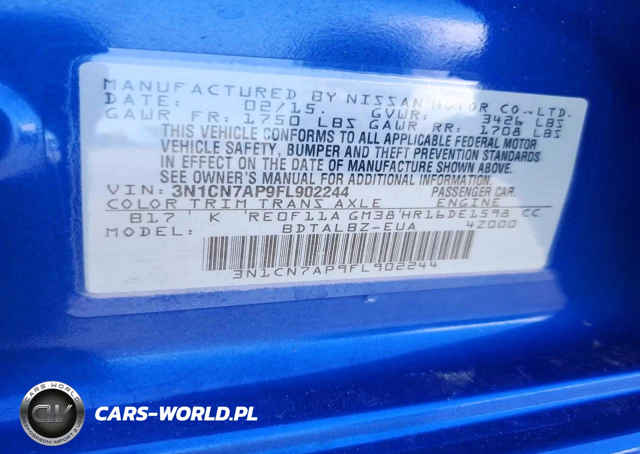 2015 Nissan Versa S VIN:3N1CN7AP9FL902244 - 12