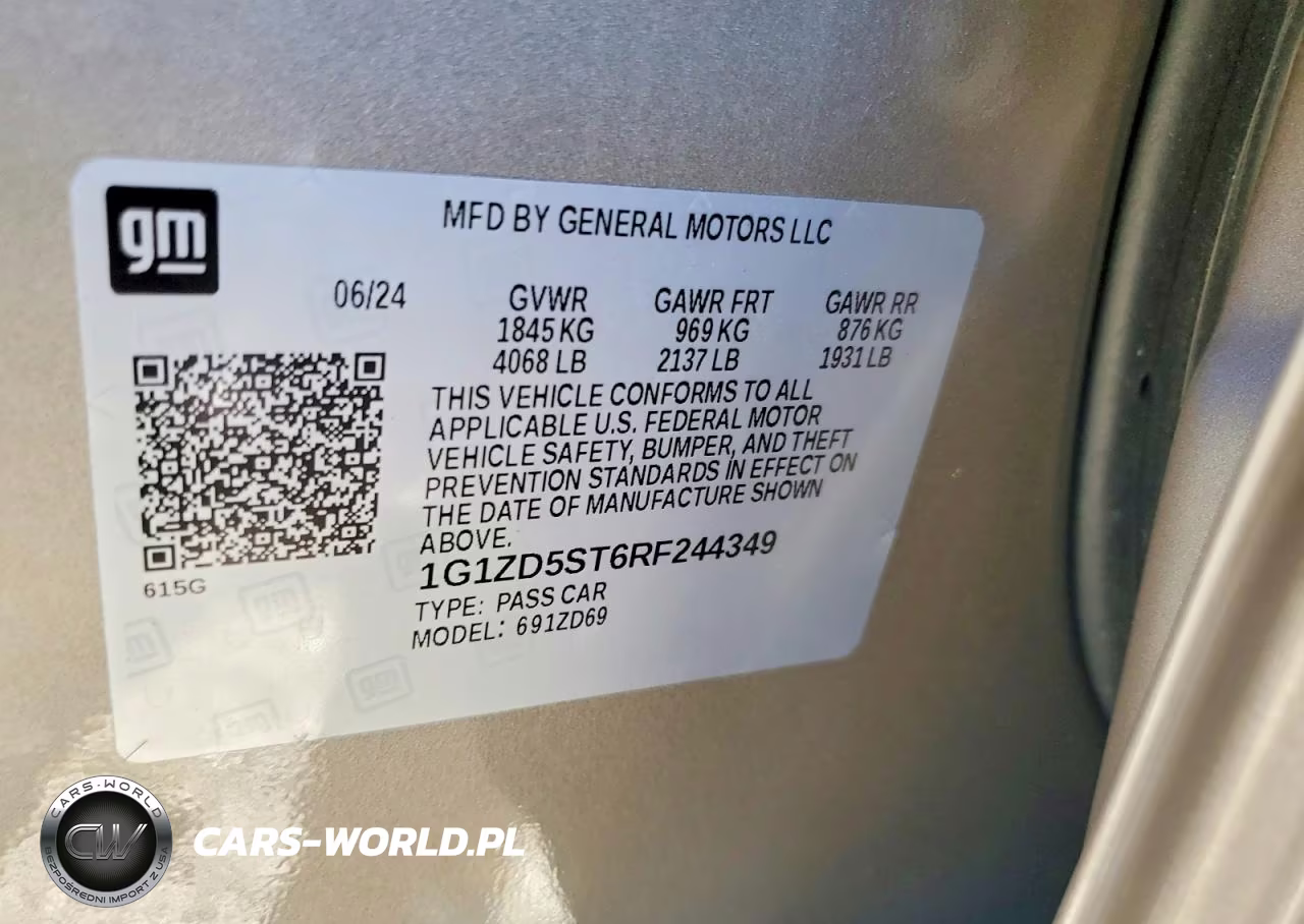 2024 Chevrolet Malibu Lt VIN:1G1ZD5ST6RF244349 - 12