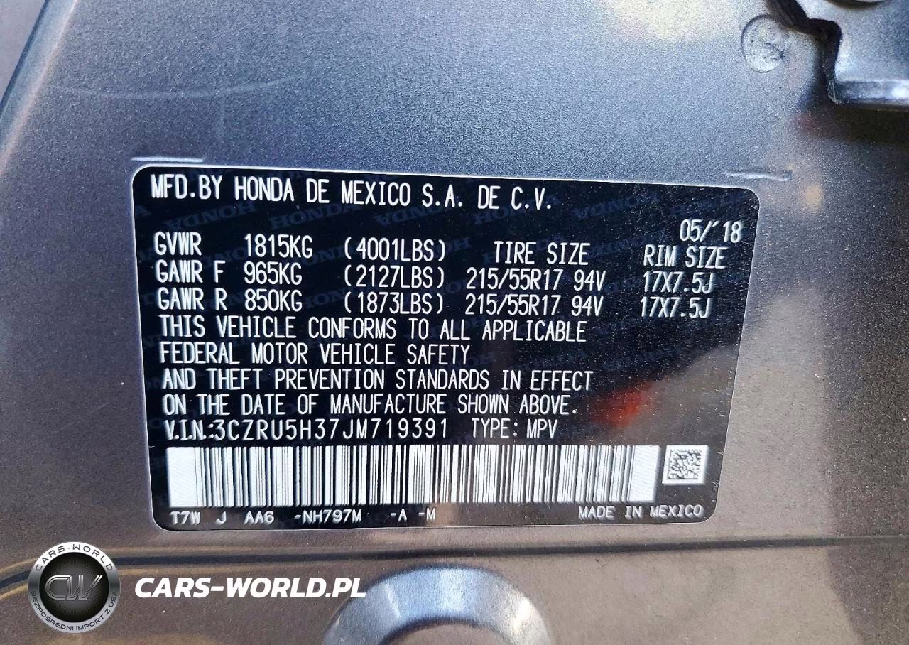 2018 Honda Hr-V Lx VIN:3CZRU5H37JM719391 - 13