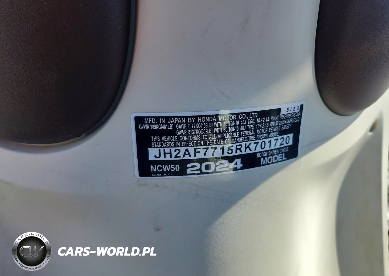2024 Honda Ncw50 VIN:JH2AF7715RK701720 - 8