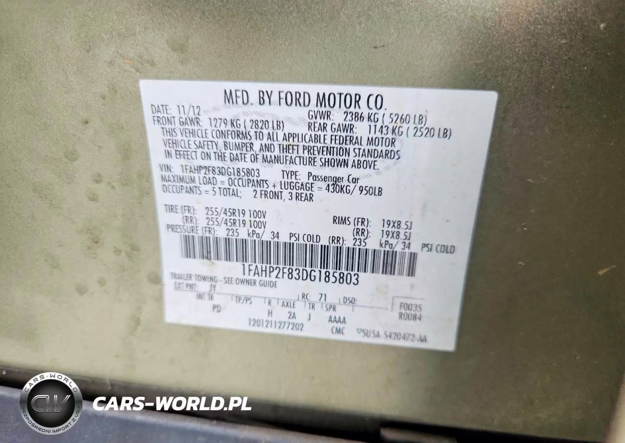 2013 Ford Taurus Limited VIN:1FAHP2F83DG185803 - 12