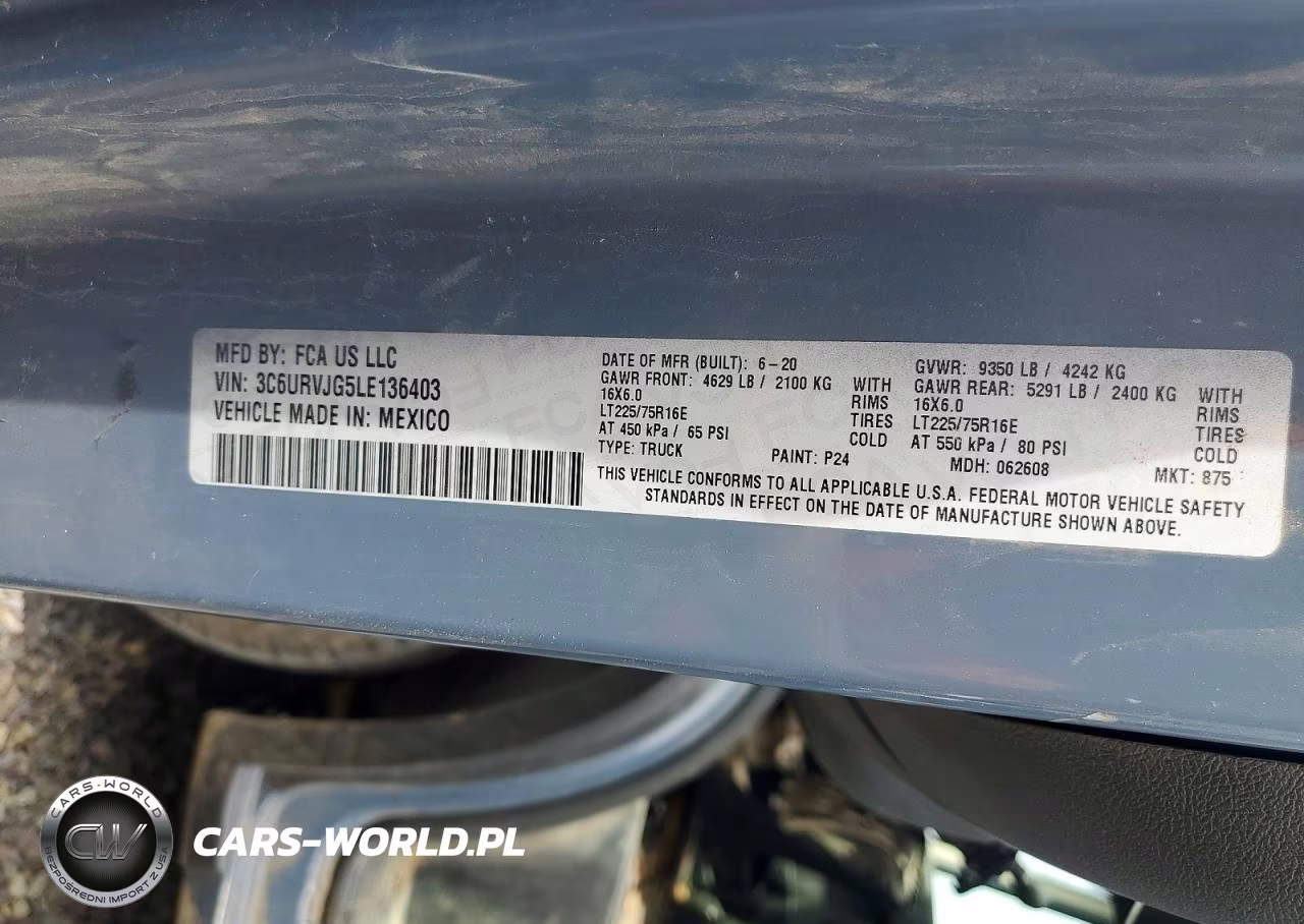 2020 Ram Promaster 3500 3500 High VIN:3C6URVJG5LE136403 - 13