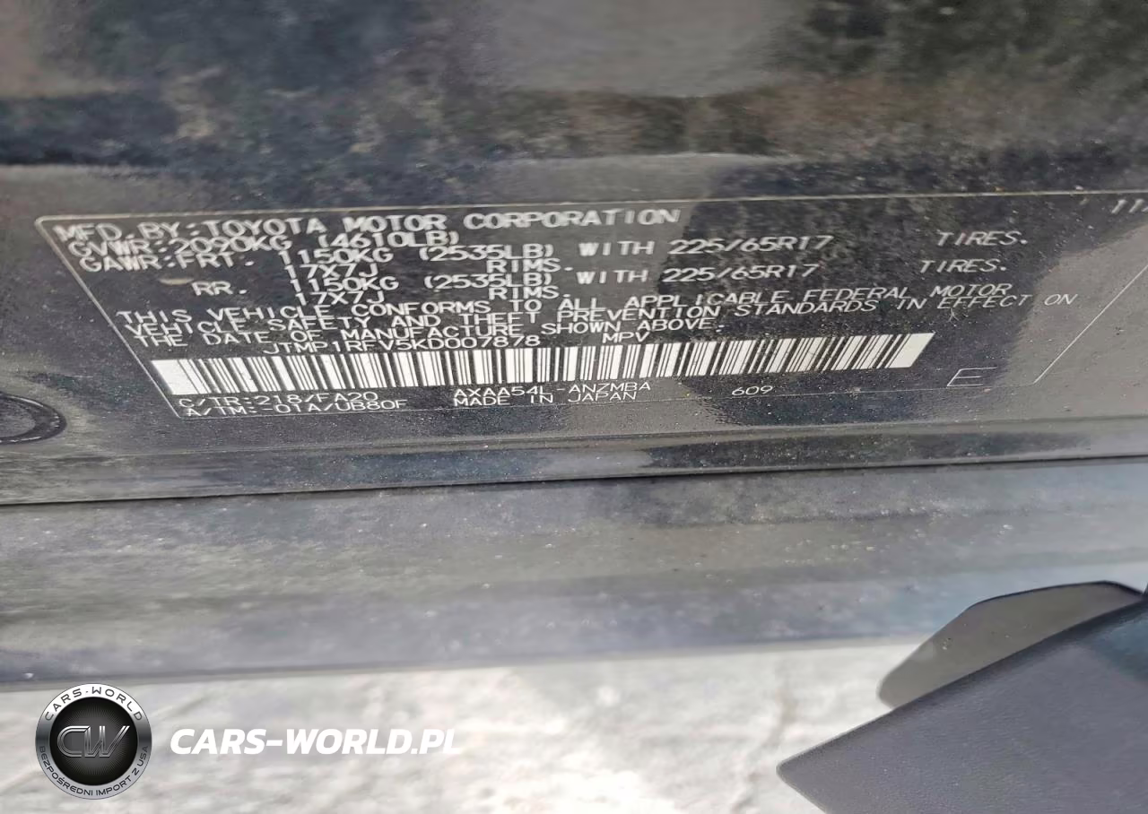 2019 Toyota Rav4 Xle VIN:JTMP1RFV5KD007878 - 13