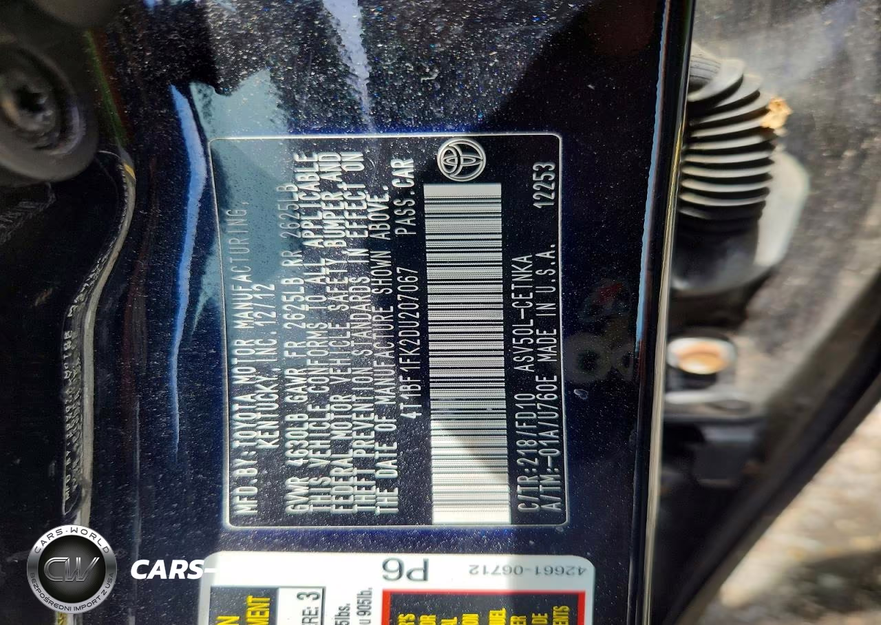 2013 Toyota Camry Le VIN:4T1BF1FK2DU207067 - 12
