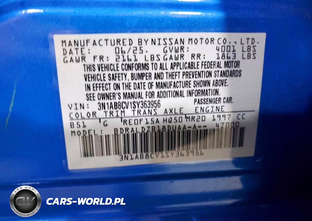 2025 Nissan Sentra Sv VIN:3N1AB8CV1SY363956 - 12