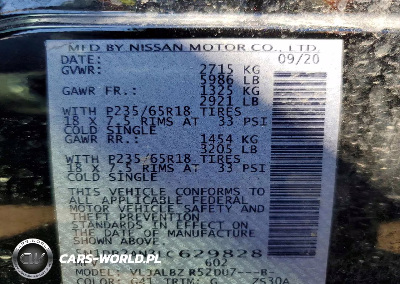 2020 Nissan Pathfinder S VIN:5N1DR2AN3LC629828 - 13