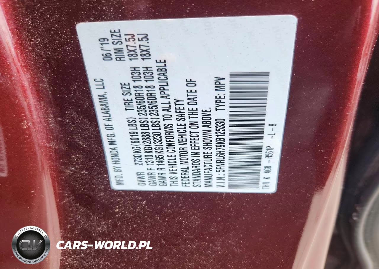 2019 Honda Odyssey Exl VIN:5FNRL6H79KB125330 - 14