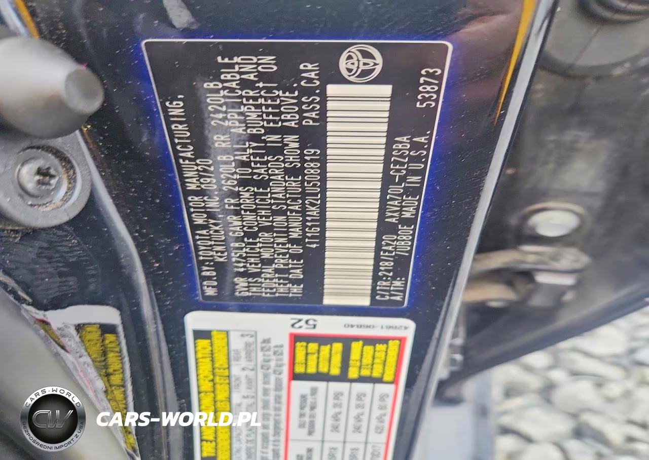 2020 Toyota Camry Se VIN:4T1G11AK2LU508819 - 12