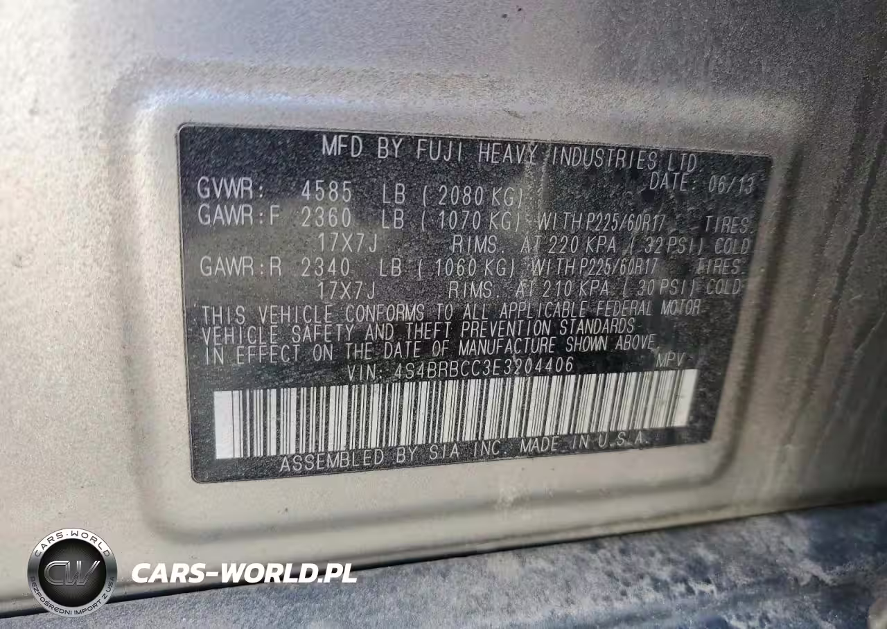 2014 SUBARU OUTBACK 2.5I PREMIUM VIN:4S4BRBCC3E3204406 - 13