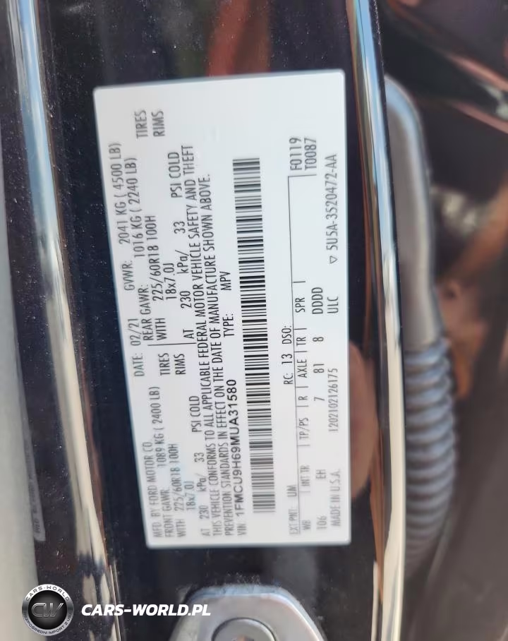 2021 Ford Escape Sel VIN:1FMCU9H69MUA31580 - 13