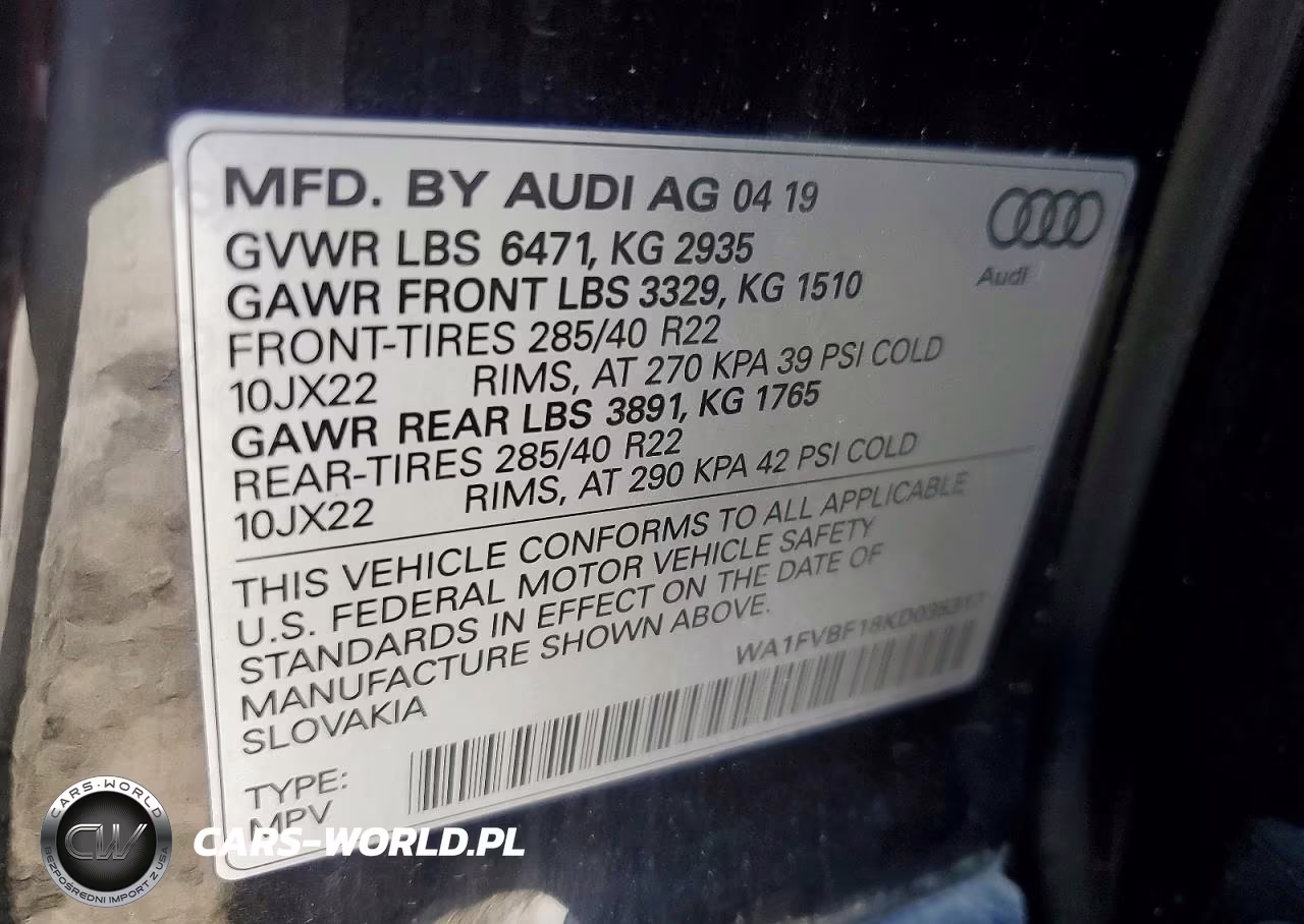 2019 Audi Q8 Prestige S-Line VIN:WA1FVBF18KD035317 - 14