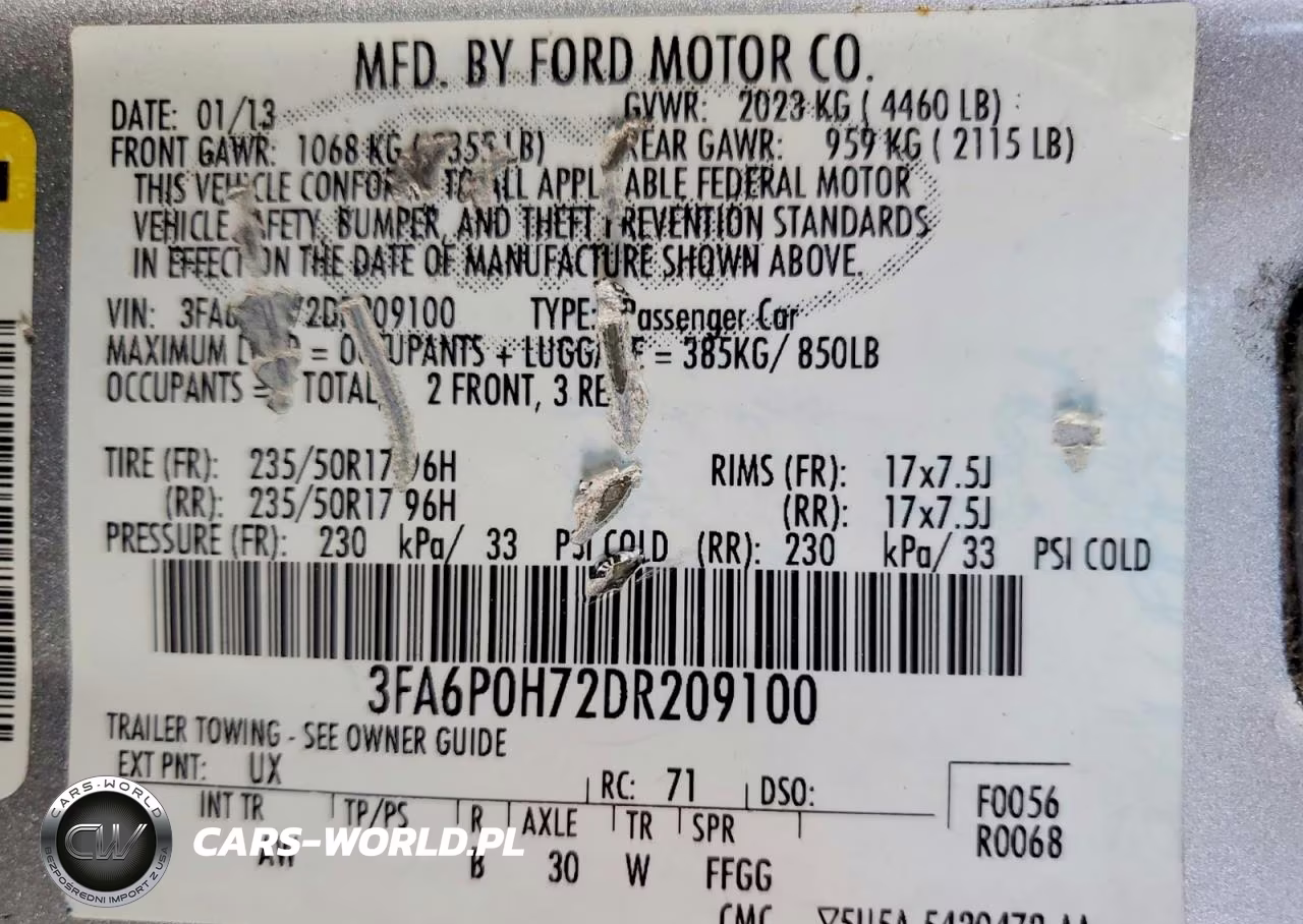 2013 Ford Fusion Se VIN:3FA6P0H72DR209100 - 13