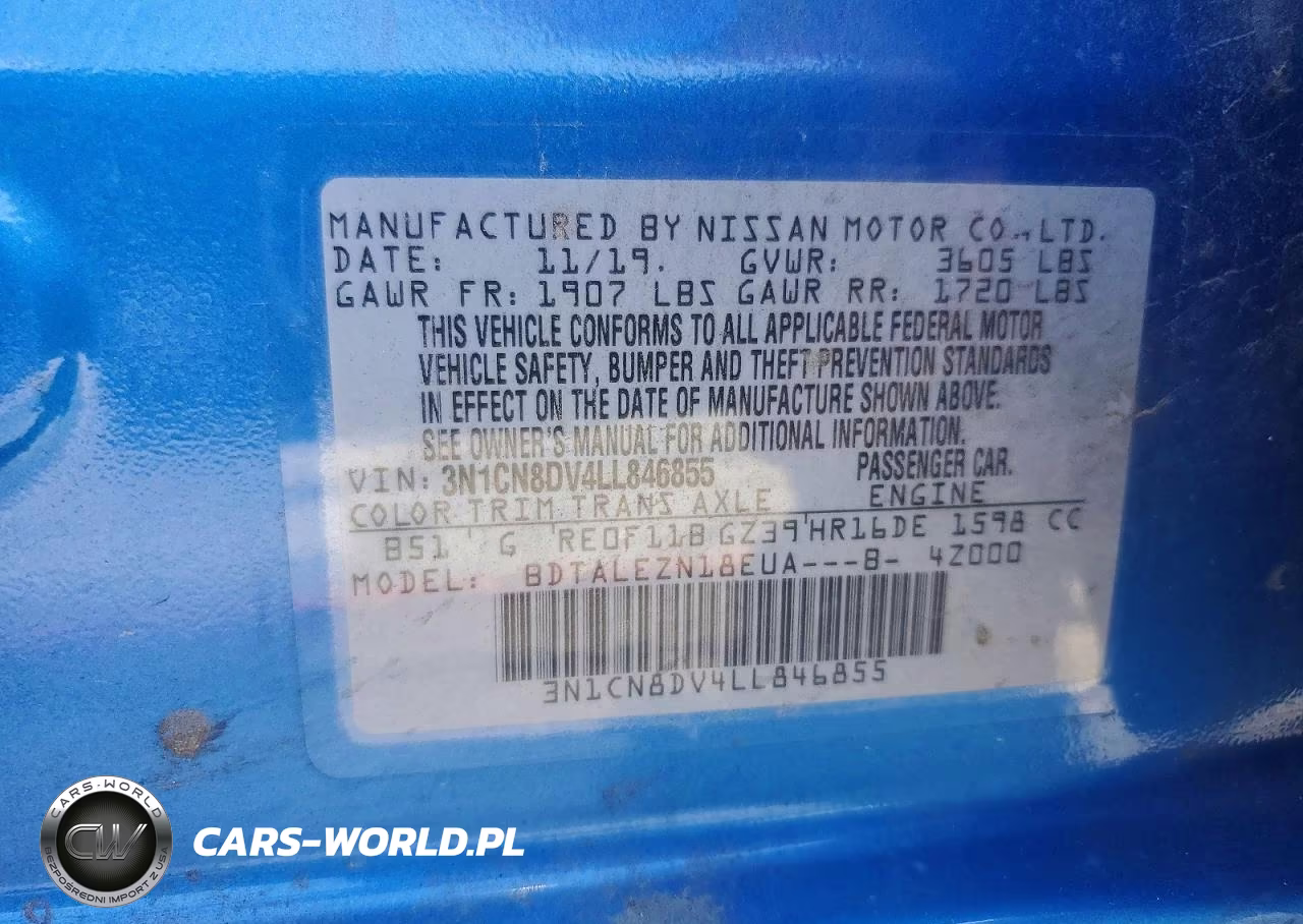 2020 Nissan Versa S VIN:3N1CN8DV4LL846855 - 12