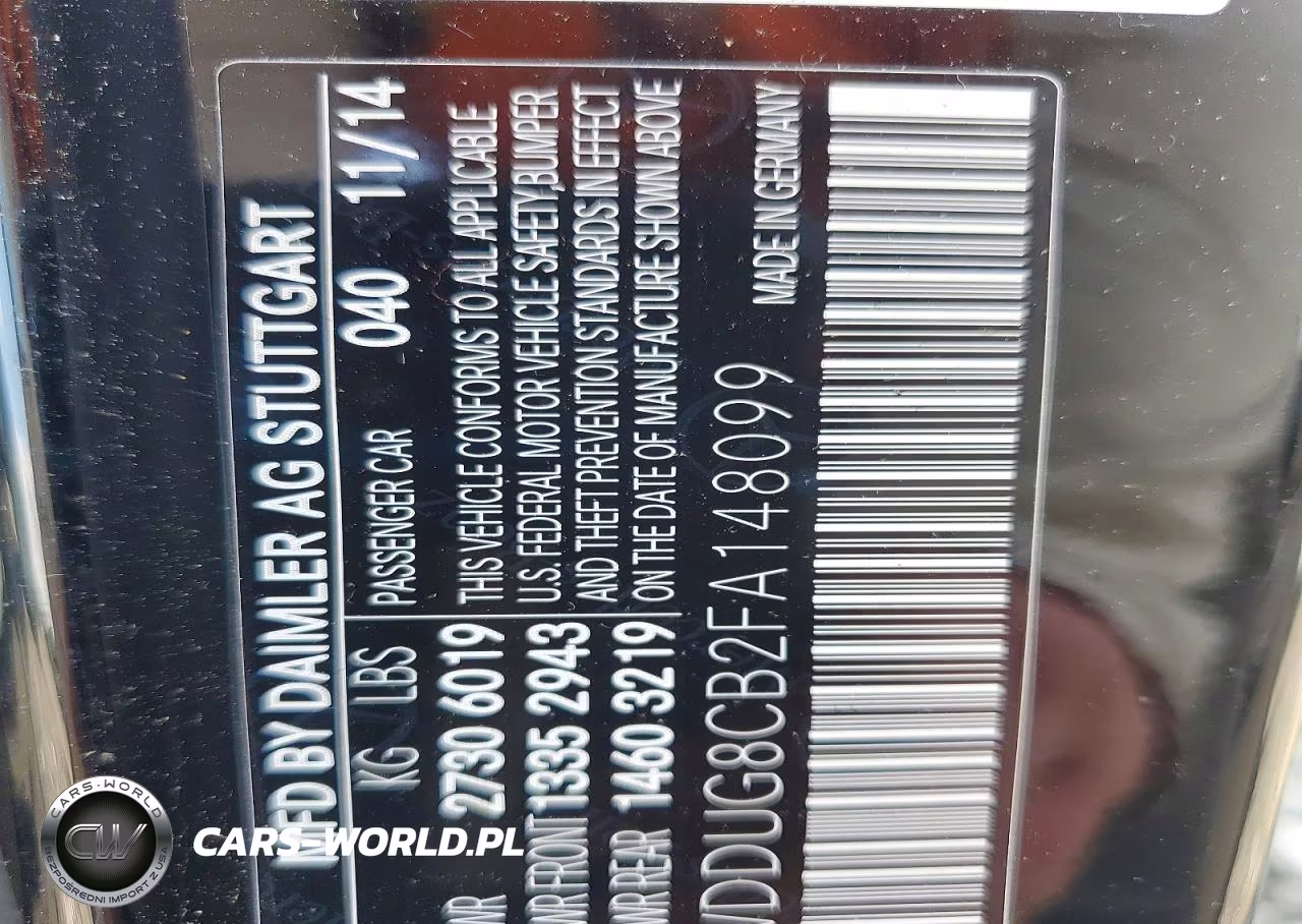 2015 Mercedes-Benz S 550 VIN:WDDUG8CB2FA148099 - 12