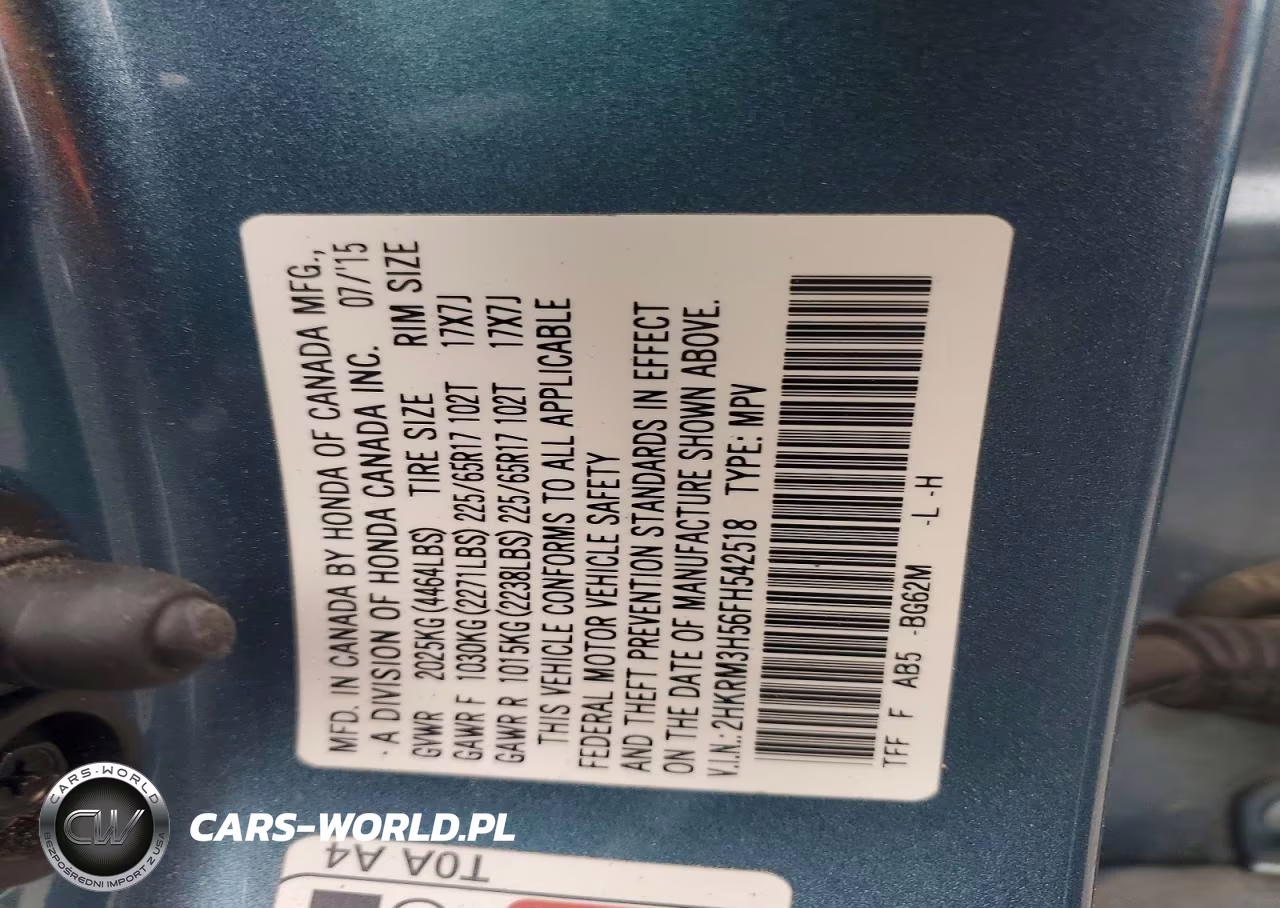 2015 Honda Cr-V Ex VIN:2HKRM3H56FH542518 - 12