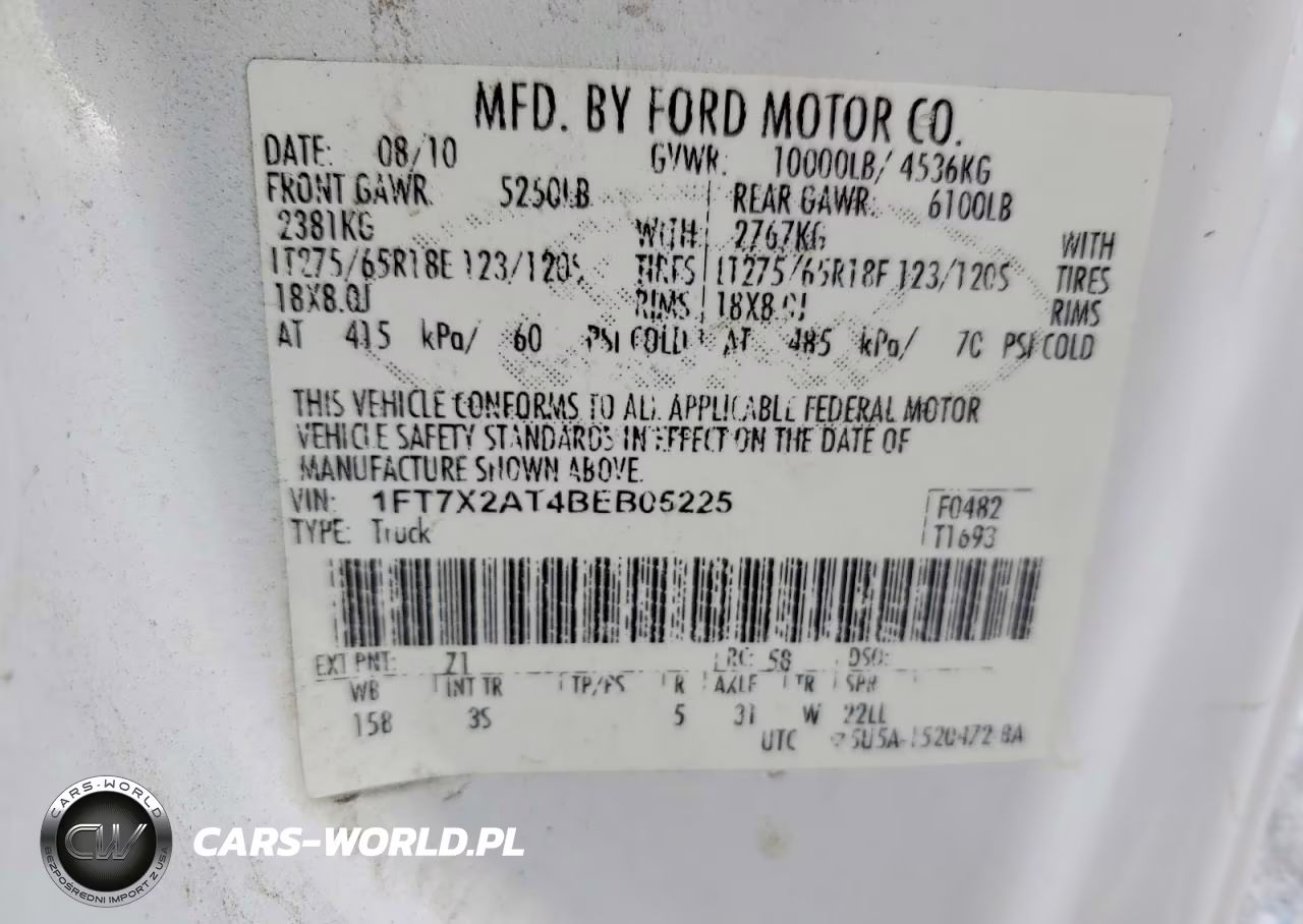 2011 Ford F250 Super Duty VIN:1FT7X2AT4BEB05225 - 12
