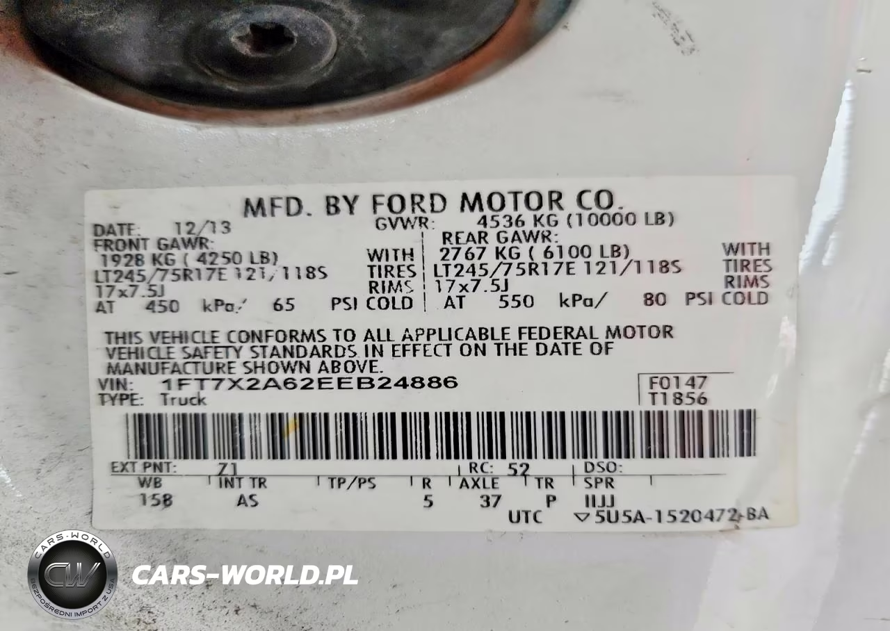2014 Ford F250 Super Duty VIN:1FT7X2A62EEB24886 - 12