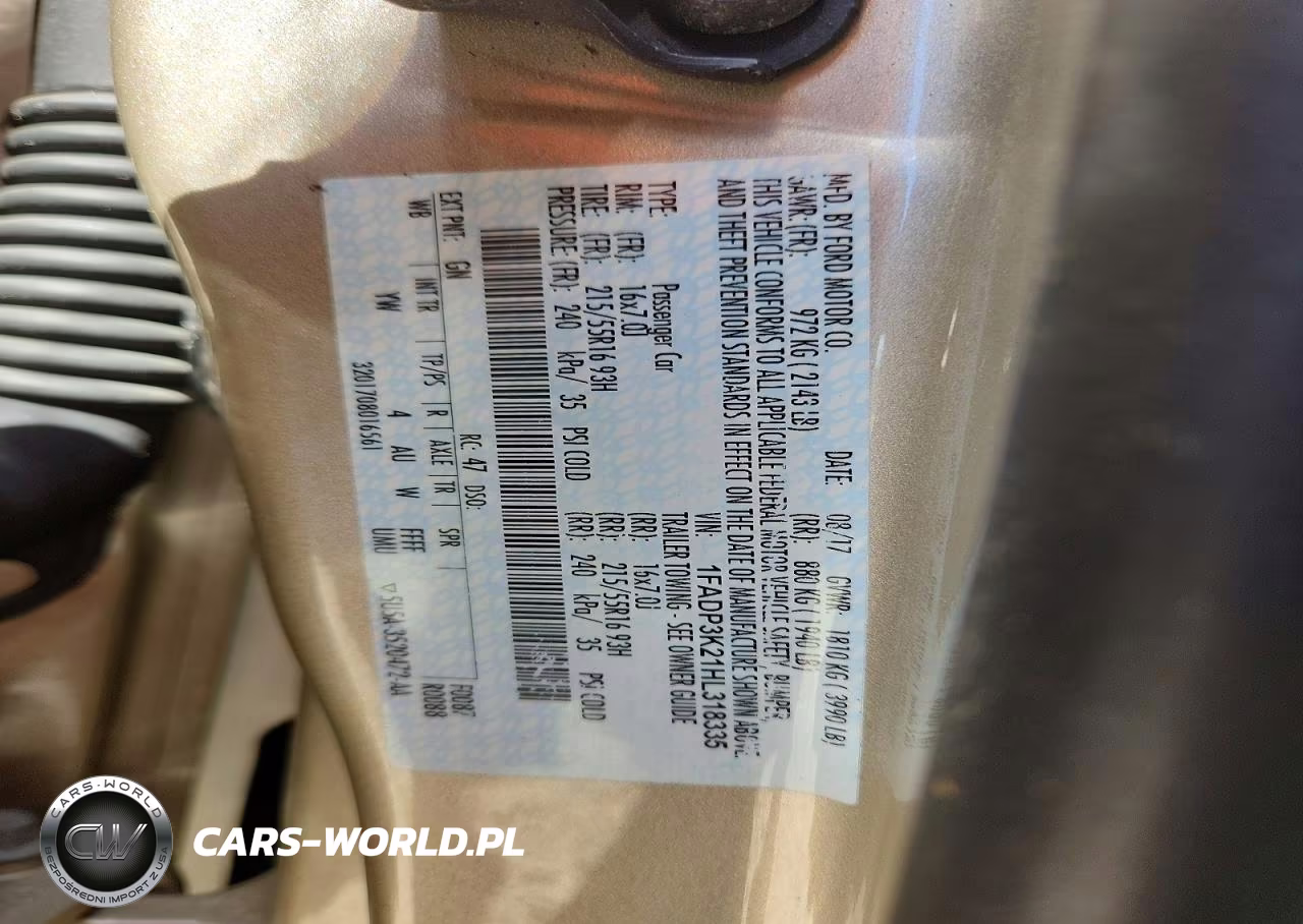2017 Ford Focus Se VIN:1FADP3K21HL318335 - 12