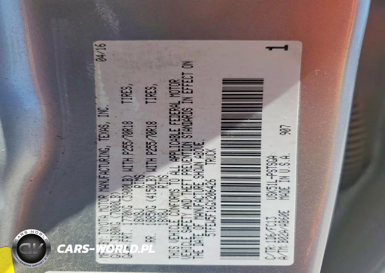 2016 Toyota Tundra Crewmax Sr5 VIN:5TFEW5F16GX206426 - 13