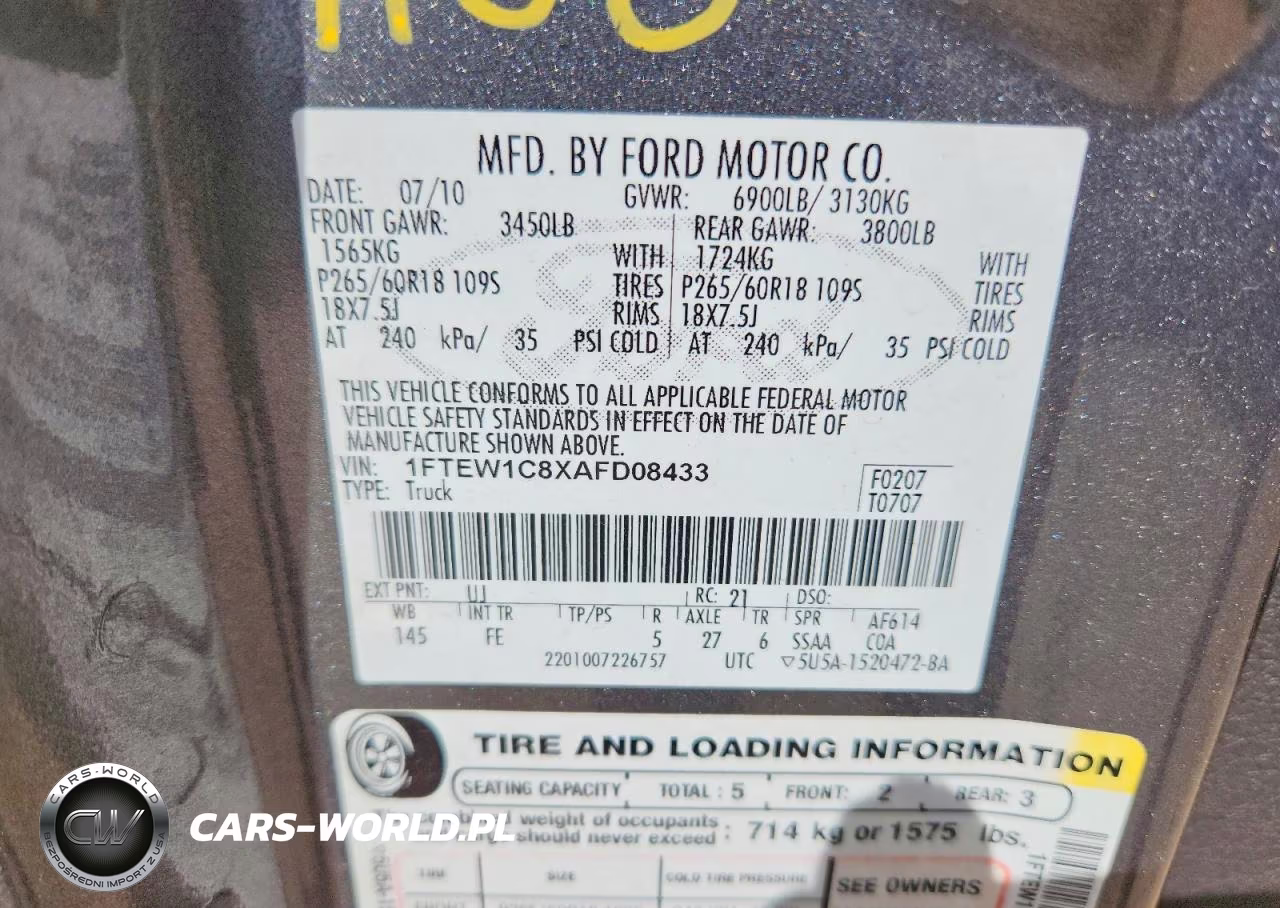 2010 Ford F150 Supercrew VIN:1FTEW1C8XAFD08433 - 12