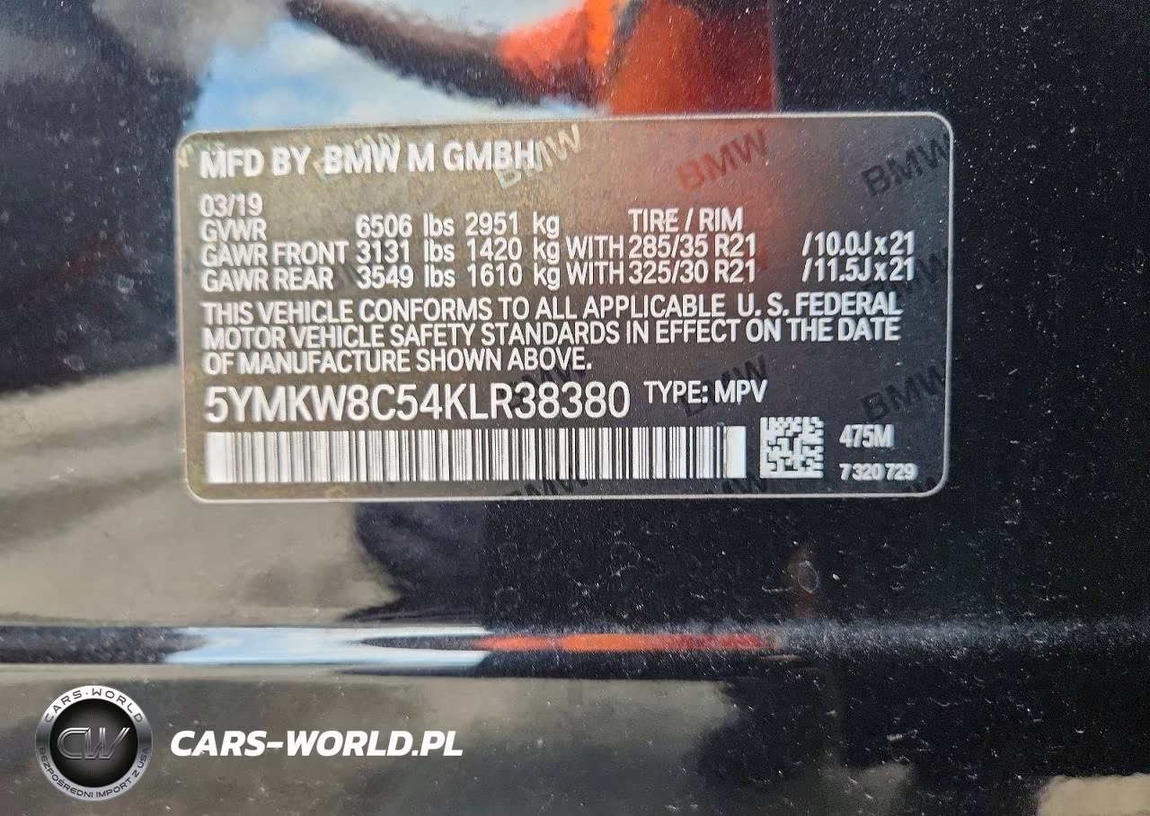 2019 BMW X6 M VIN:5YMKW8C54KLR38380 - 13