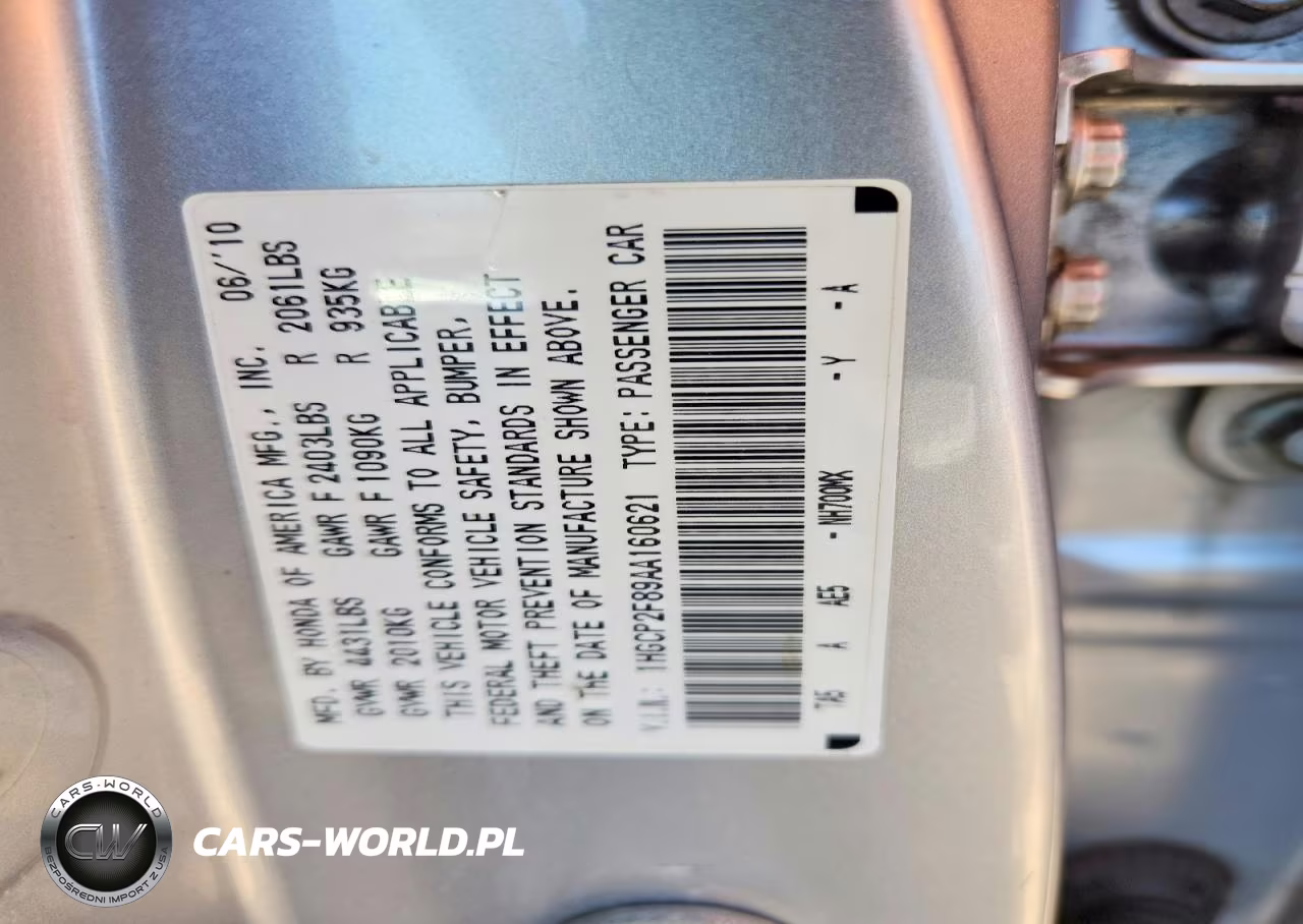 2010 Honda Accord Exl VIN:1HGCP2F89AA160621 - 12