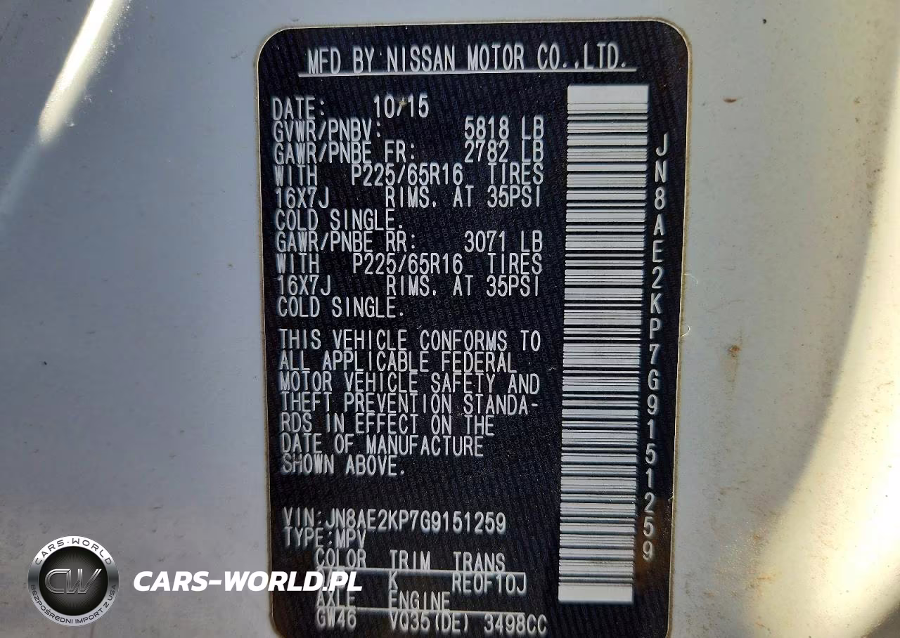 2016 Nissan Quest 3.5 Sv VIN:JN8AE2KP7G9151259 - 13