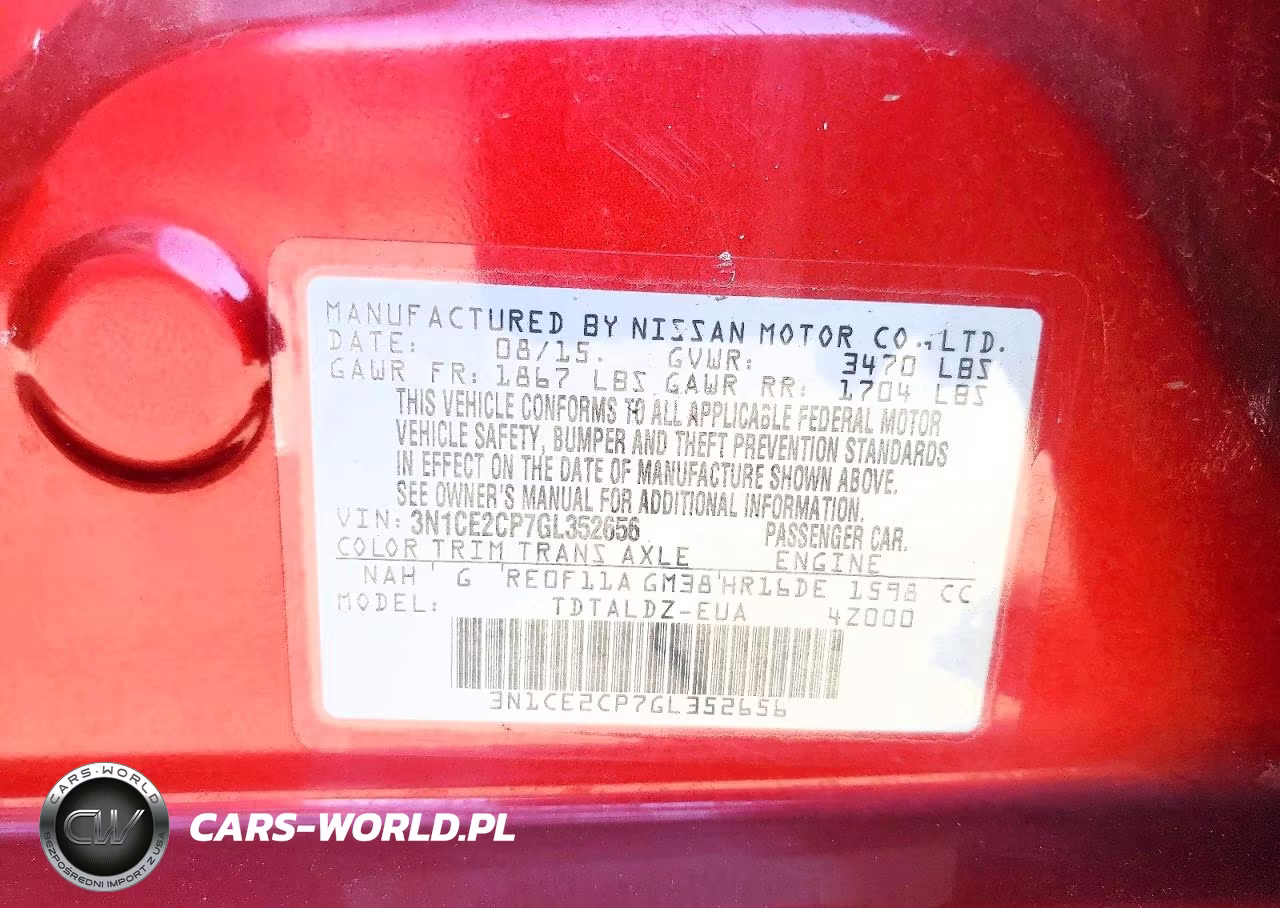 2016 Nissan Versa Note Sv VIN:3N1CE2CP7GL352656 - 12