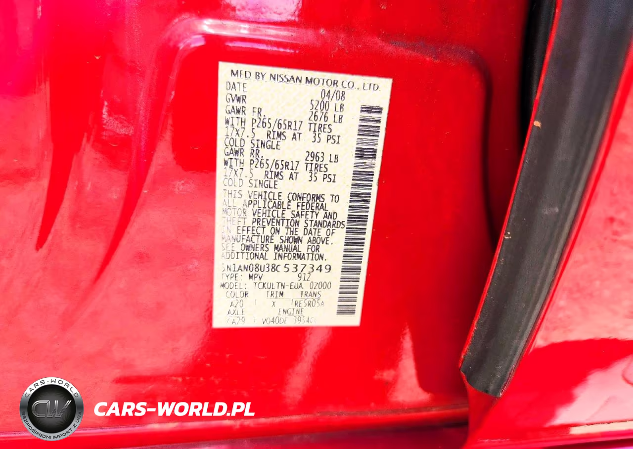 2008 Nissan Xterra VIN:5N1AN08U38C537349 - 13