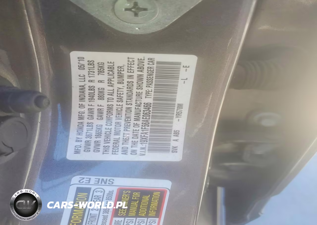 2010 Honda Civic Lx VIN:19XFA1F56AE063466 - 13