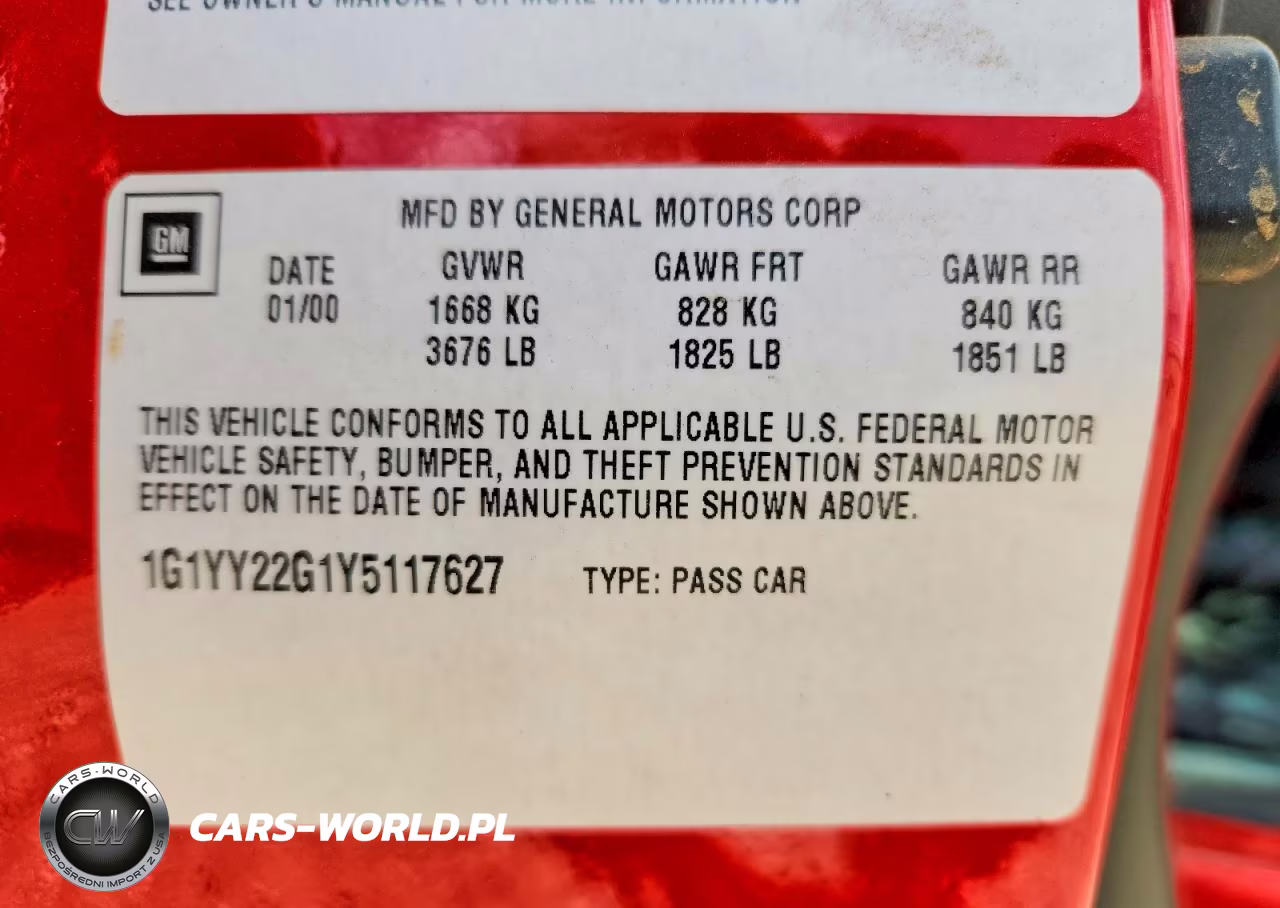 2000 Chevrolet Corvette VIN:1G1YY22G1Y5117627 - 13