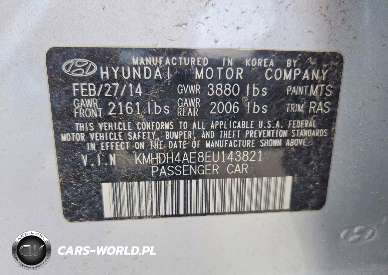 2014 Hyundai Elantra Se VIN:KMHDH4AE8EU143821 - 12