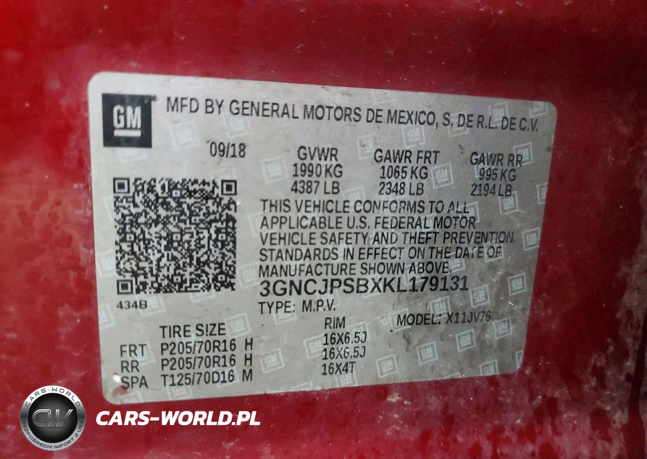 2019 Chevrolet Trax 1Lt VIN:3GNCJPSBXKL179131 - 13