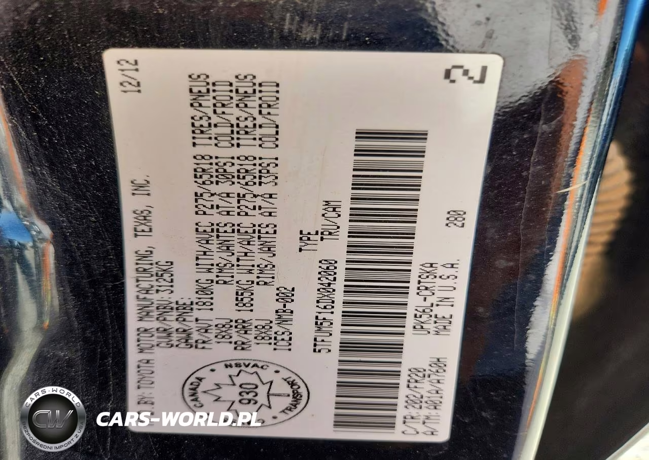 2013 Toyota Tundra Double Cab Sr5 VIN:5TFUM5F16DX042060 - 12