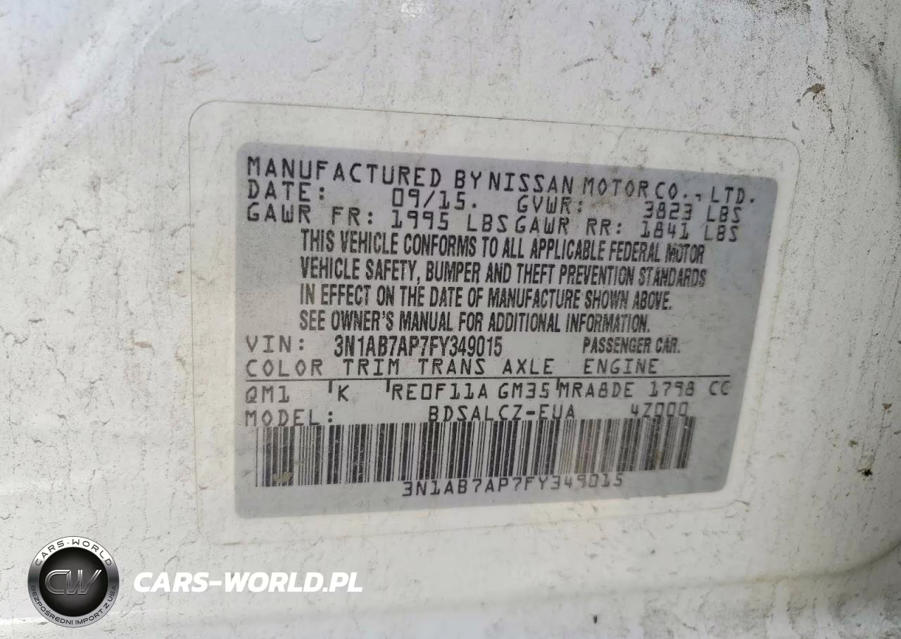 2015 Nissan Sentra S VIN:3N1AB7AP7FY349015 - 12