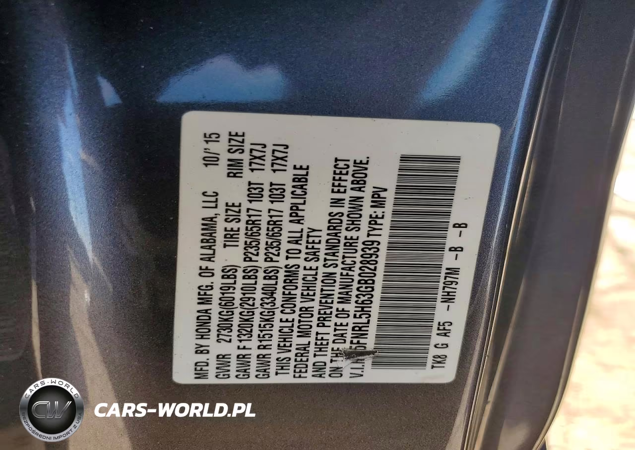 2016 Honda Odyssey Exl VIN:5FNRL5H63GB028939 - 13