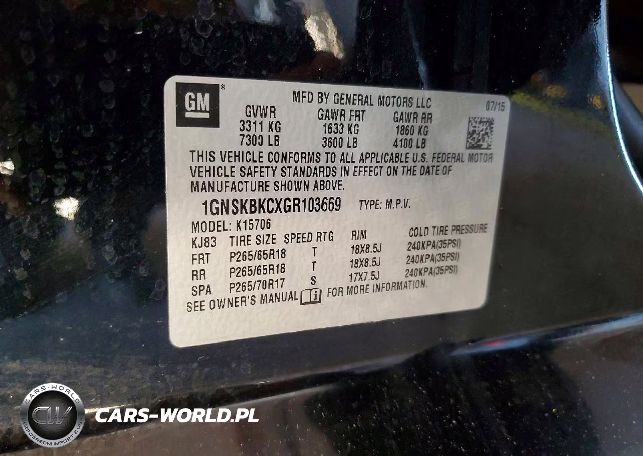 2016 Chevrolet Tahoe K1500 Lt VIN:1GNSKBKCXGR103669 - 13