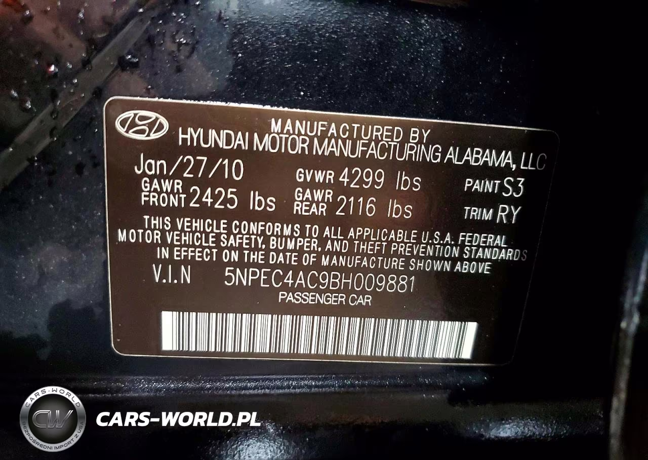 2011 Hyundai Sonata Se VIN:5NPEC4AC9BH009881 - 13