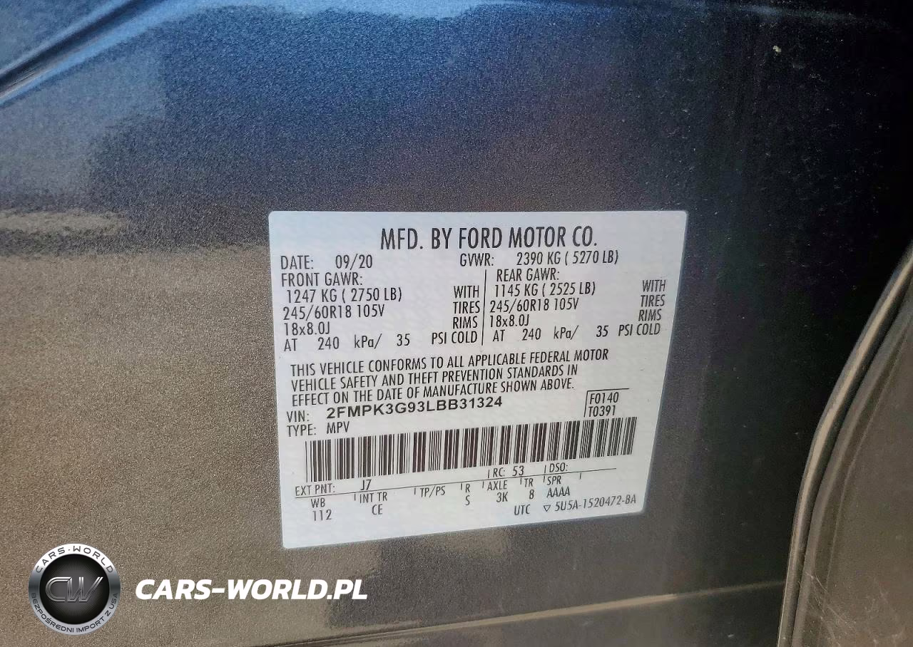 2020 Ford Edge Se VIN:2FMPK3G93LBB31324 - 12