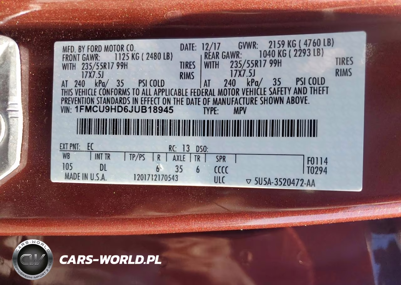 2018 Ford Escape Sel VIN:1FMCU9HD6JUB18945 - 14