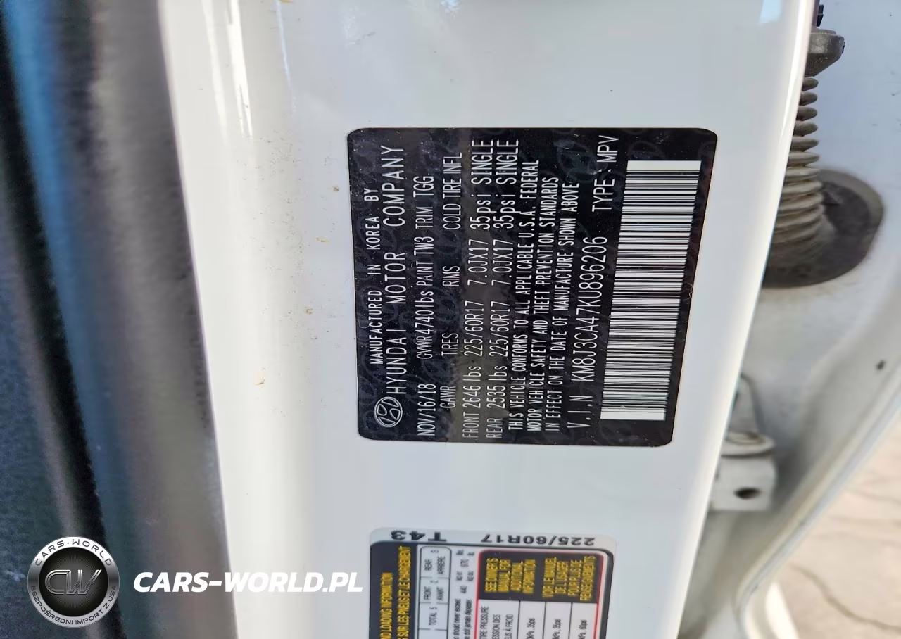 2019 Hyundai Tucson Value VIN:KM8J3CA47KU896206 - 13