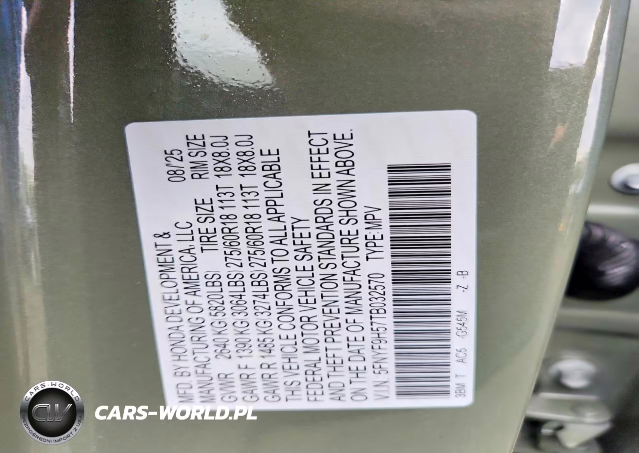 2026 Honda Passport Trail Sport VIN:5FNYF9H57TB032570 - 14