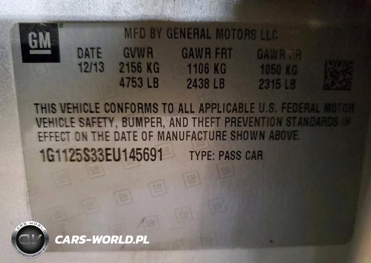 2014 Chevrolet Impala Lt VIN:1G1125S33EU145691 - 12
