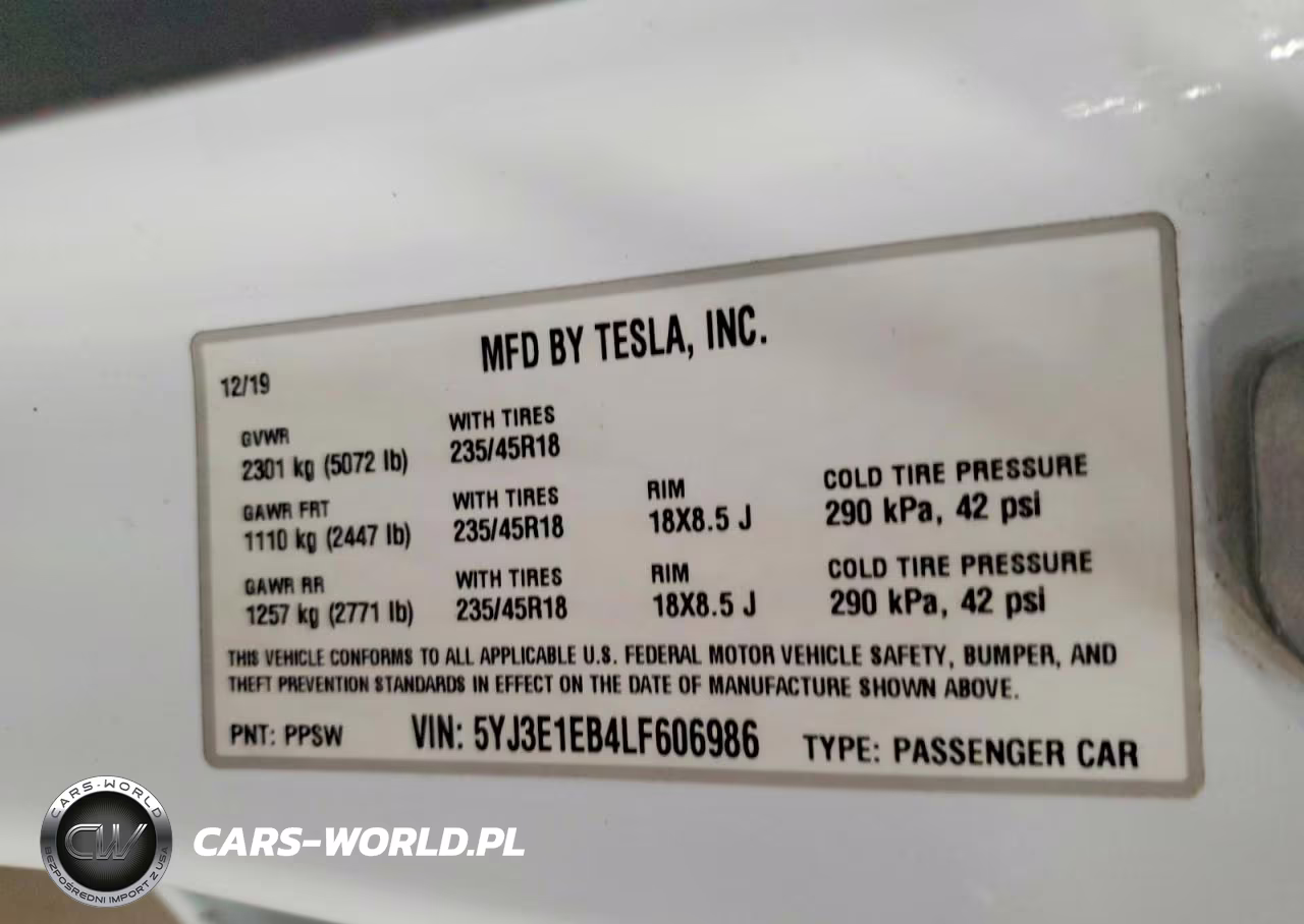 2020 Tesla Model 3 VIN:5YJ3E1EB4LF606986 - 13
